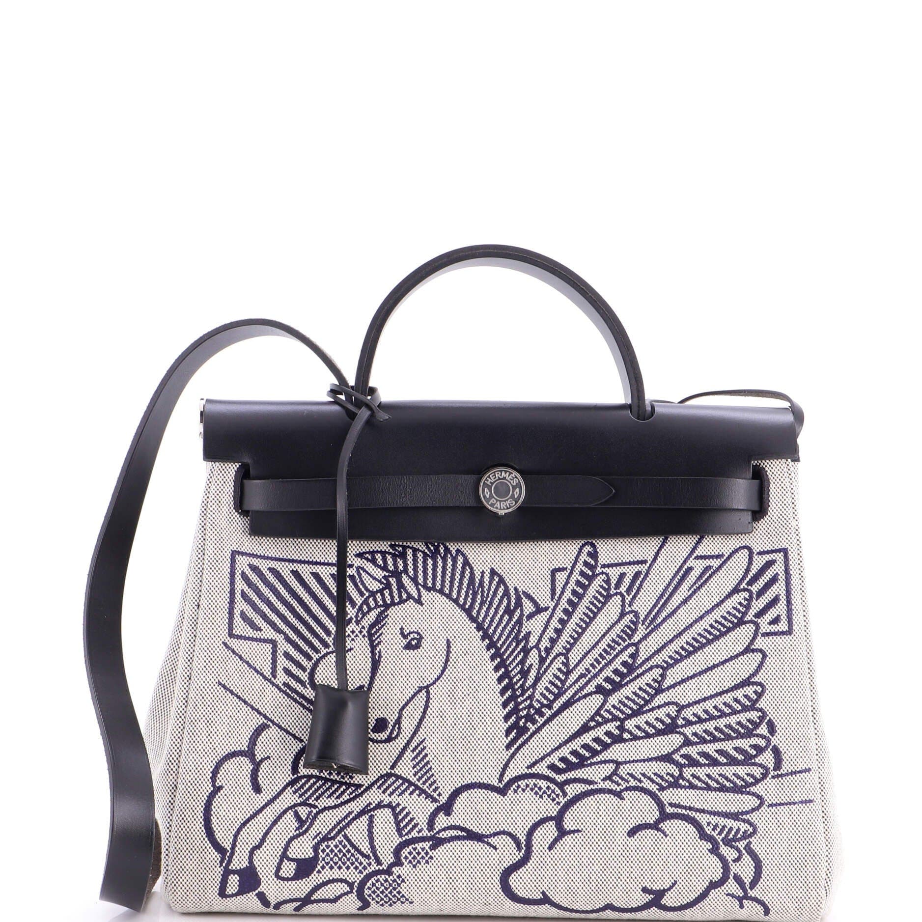 Herbag Zip Pegase Pop Toile and Leather 31, Main, color, Black