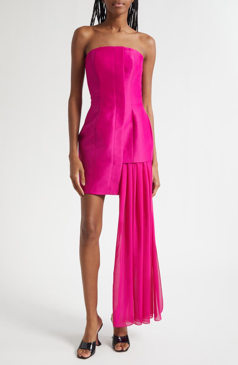 ISRAELLA KOBLA Siti Drape Strapless Cocktail Dress, Main, color, Fuschia