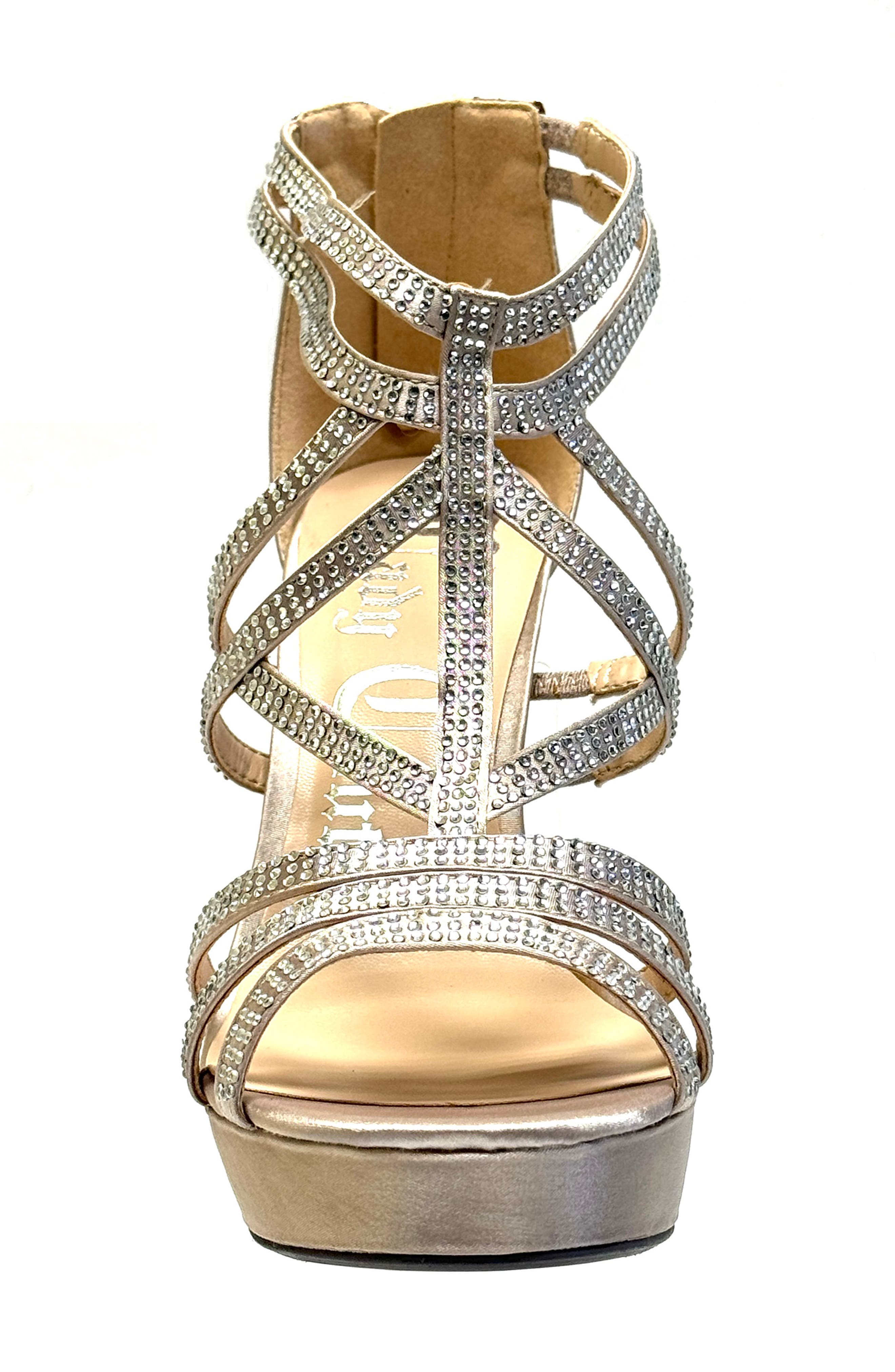 LADY COUTURE Strappy Rhinestone Sandal, Alternate, color, Champagne