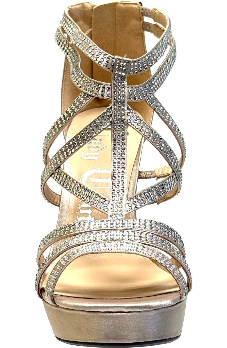 LADY COUTURE Strappy Rhinestone Sandal, Alternate, color, Champagne