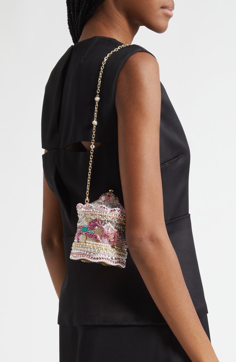 JUDITH LEIBER COUTURE Carousel Crystal Embellished Clutch, Alternate, color,