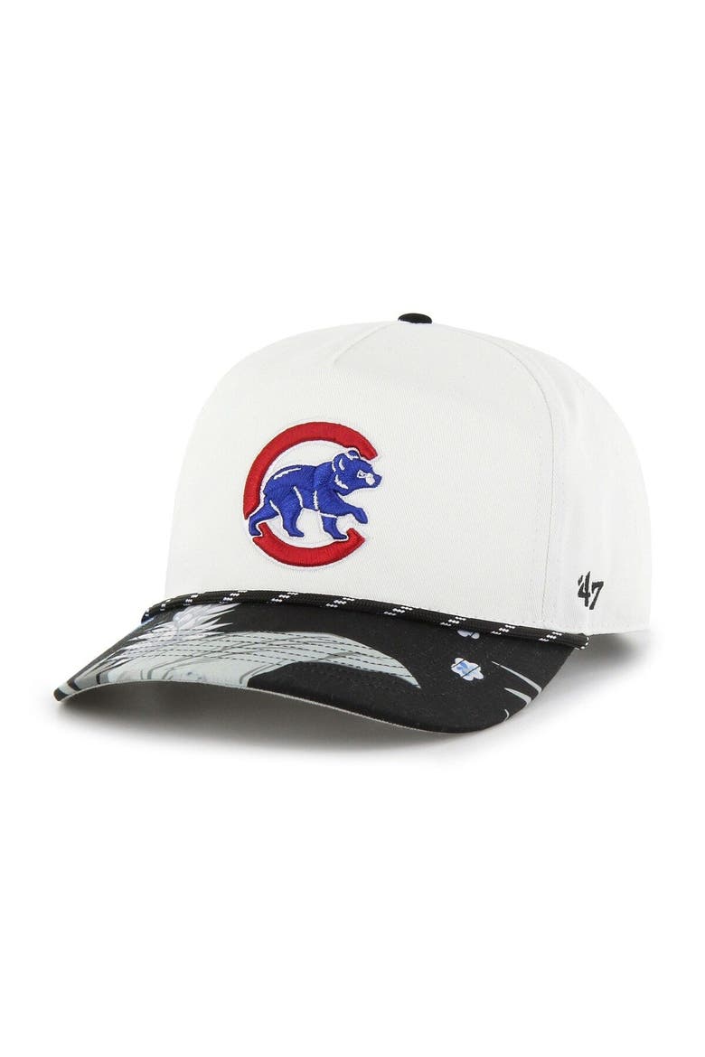 Men's '47 White Chicago Cubs Dark Tropic Hitch Snapback Hat, Main, color, White