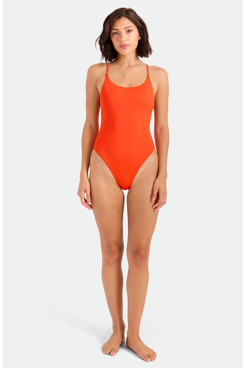 Simply Seamless Cross Back One-Piece Swimsuit, Alternate, color, PERSIMMON