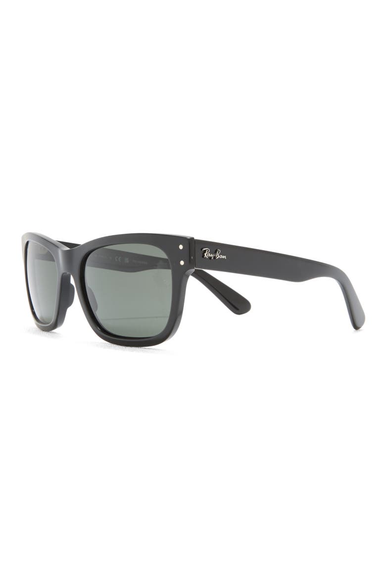Mr. Burbank 58mm Polarized Rectangular Sunglasses, Alternate, color, BLACK