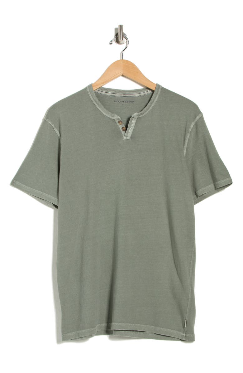 Lucky Brand Burnout Notch Neck T-Shirt, Alternate, color, Sea Spray