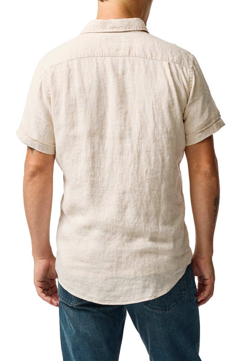 Rodd & Gunn Palm Beach Sports Fit Short Sleeve Linen Button-Up Shirt, Alternate, color, Natural