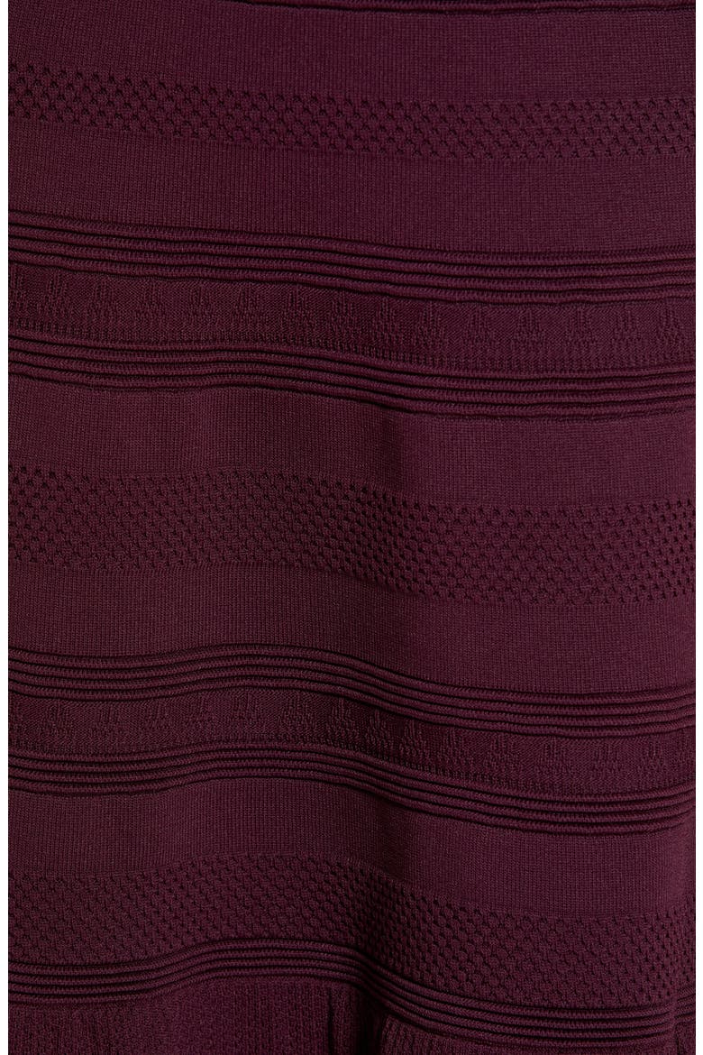Textured Fit & Flare Dress, Alternate, color, WINE