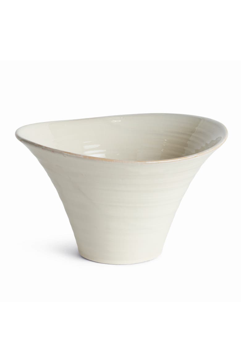 Cotes Pot Large - White Stoneware Planter w/ Drain Hole, Main, color, White