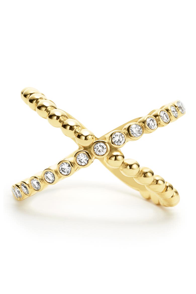 Caviar Crisscross Ring, Alternate, color, Gold