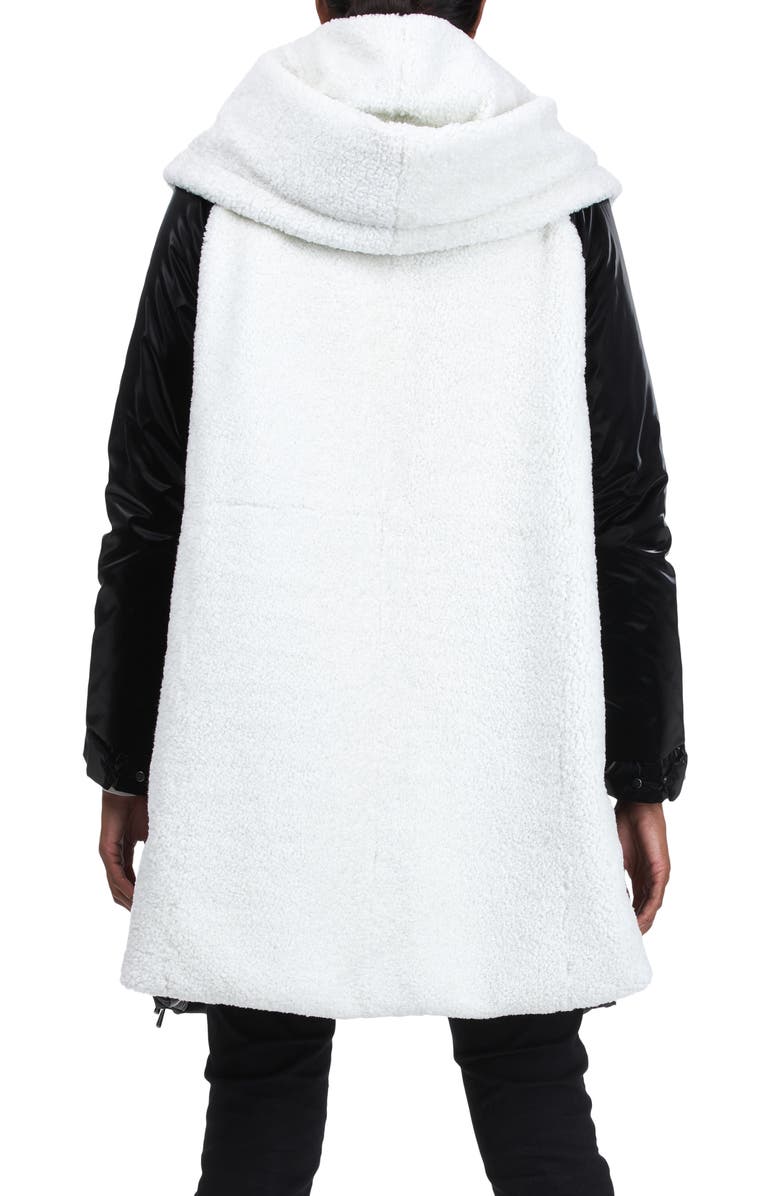 GORSKI Quilted Parka With Genuine Shearling, Alternate, color, Black/White