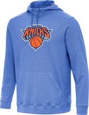ANTIGUA Men's Antigua Heather Blue New York Knicks Cloud Pullover Hoodie