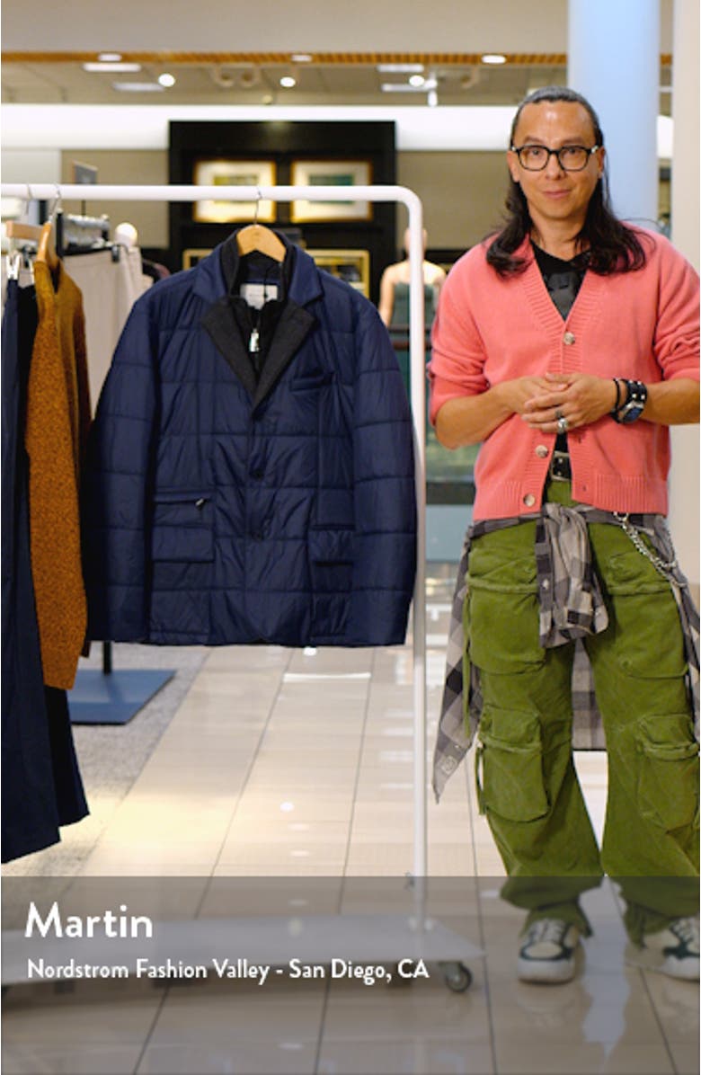 Quilted Water Repellent Nylon Blazer with Bib, sales video thumbnail