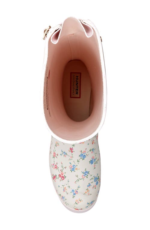 Hunter X Loveshackfancy Original Tall Waterproof Rain Boot In Sunrise Confetti Bloom