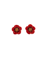 Fable England Red Blossom Stud Earrings