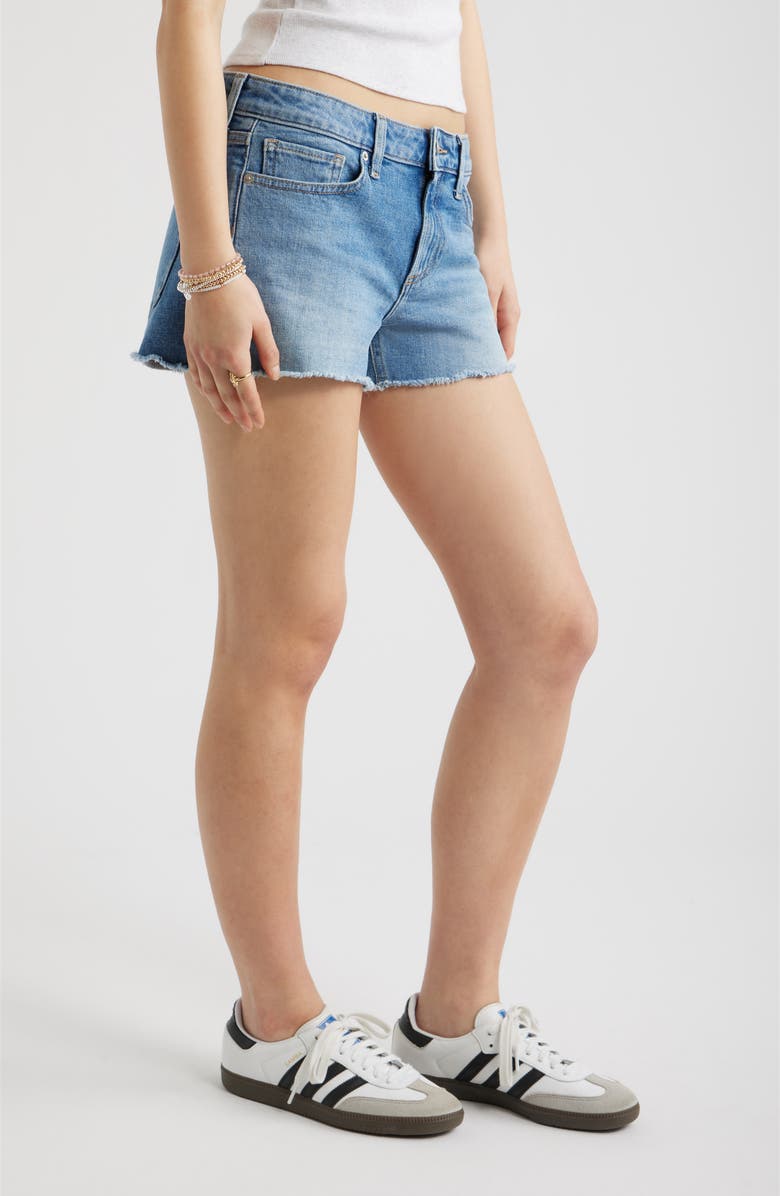 BP. Festival Fray Hem Denim Shorts, Alternate, color, Western Wash