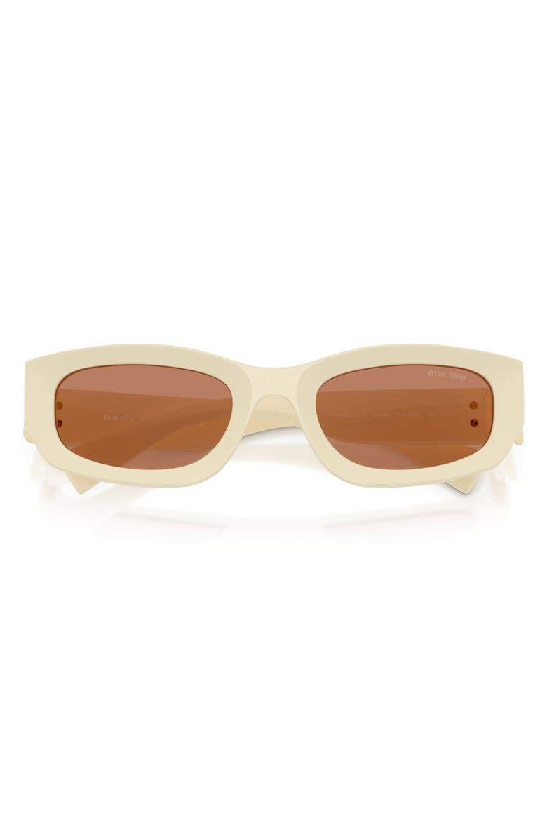 Miu Miu 53mm Irregular Sunglasses, Alternate, color, Milk / Brown