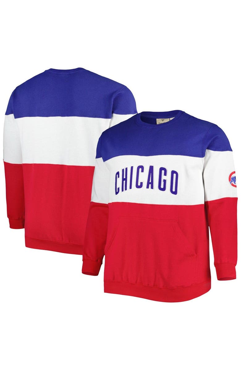 PROFILE Men's Royal/Red Chicago Cubs Big & Tall Pullover Sweatshirt, Main, color, Royal