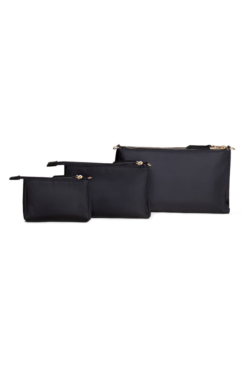 Set of 3 Pouches, Alternate, color, BLACK