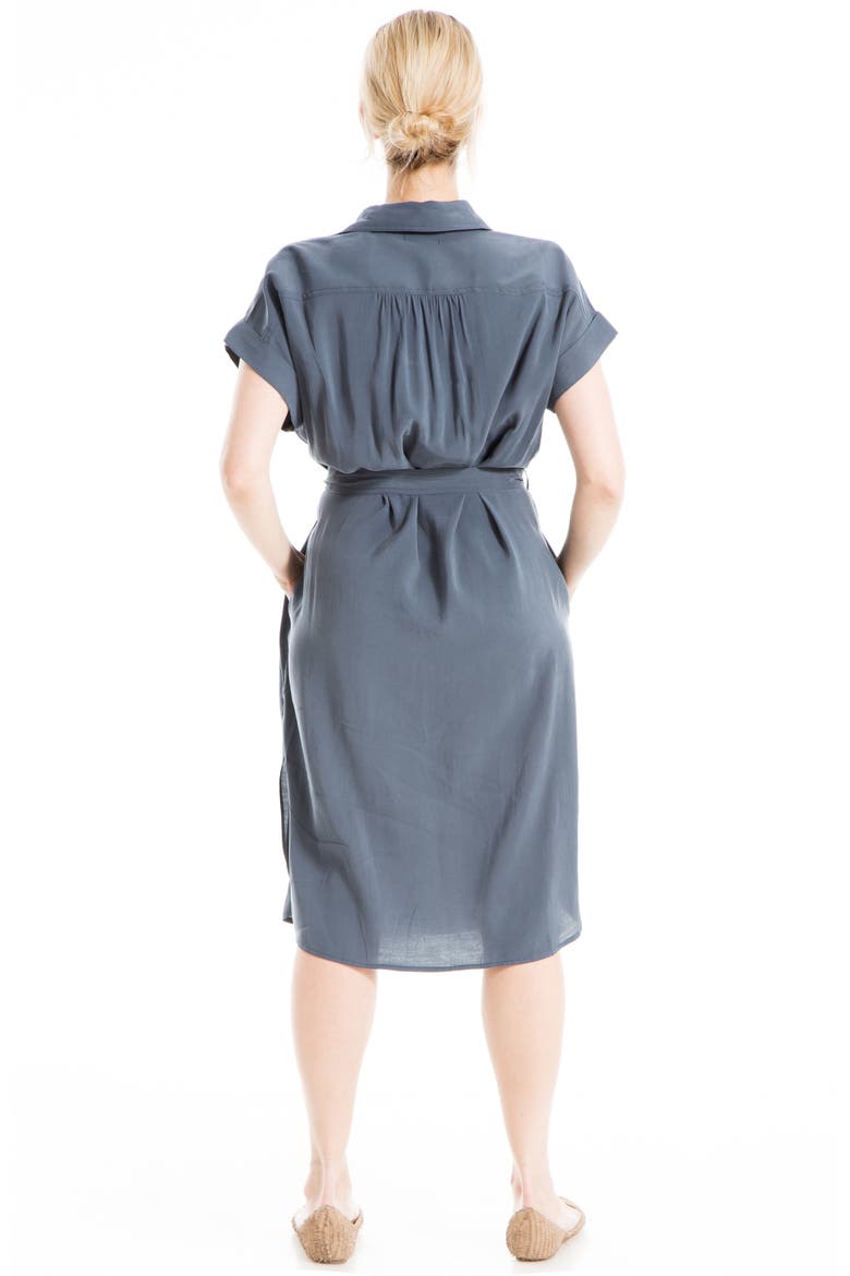 V-Neck Cuffed Sleeve Shirtdress, Alternate, color, OMBRE