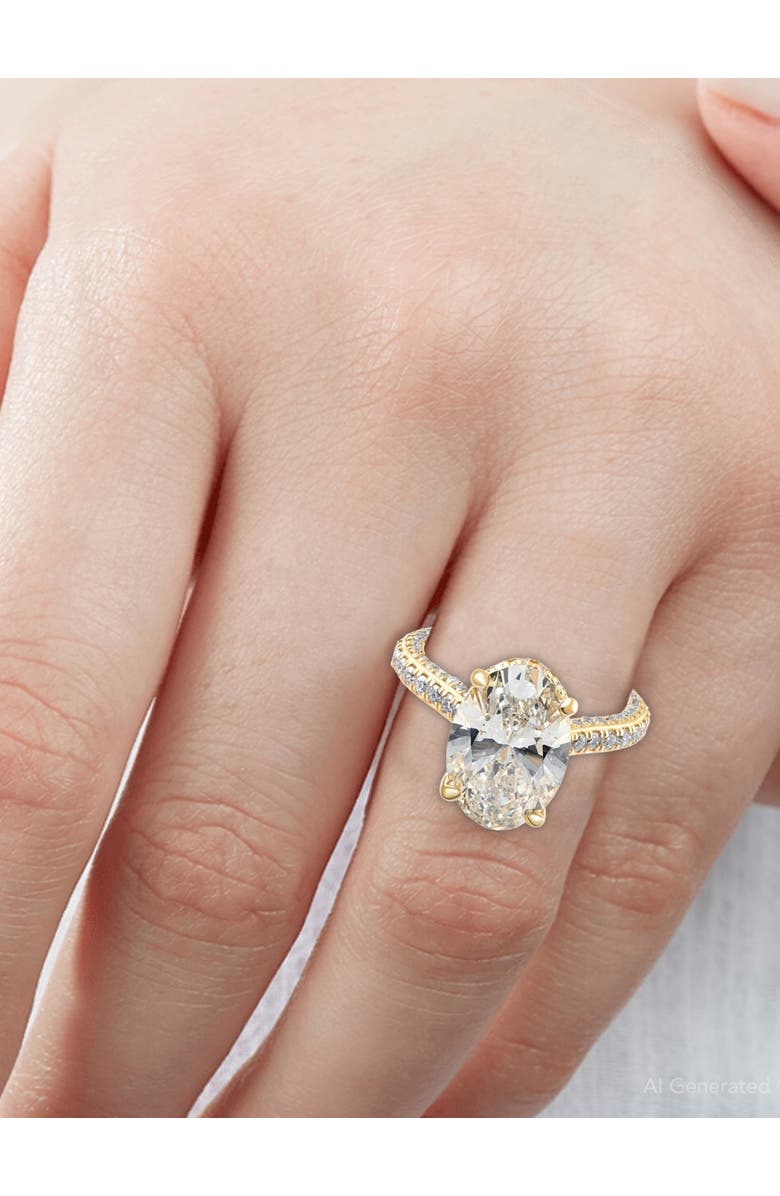Bliss Diamond Certified 6.70Ct TW Oval Lab Grown Diamond Engagement Ring 14k Gold, Alternate, color,