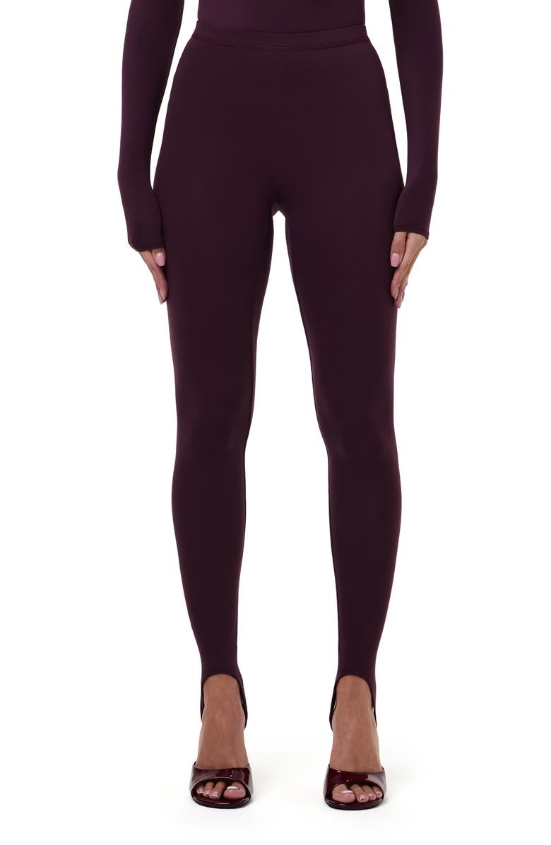 Naked Wardrobe Naked Stirrup Leggings, Main, color, Dark Plum
