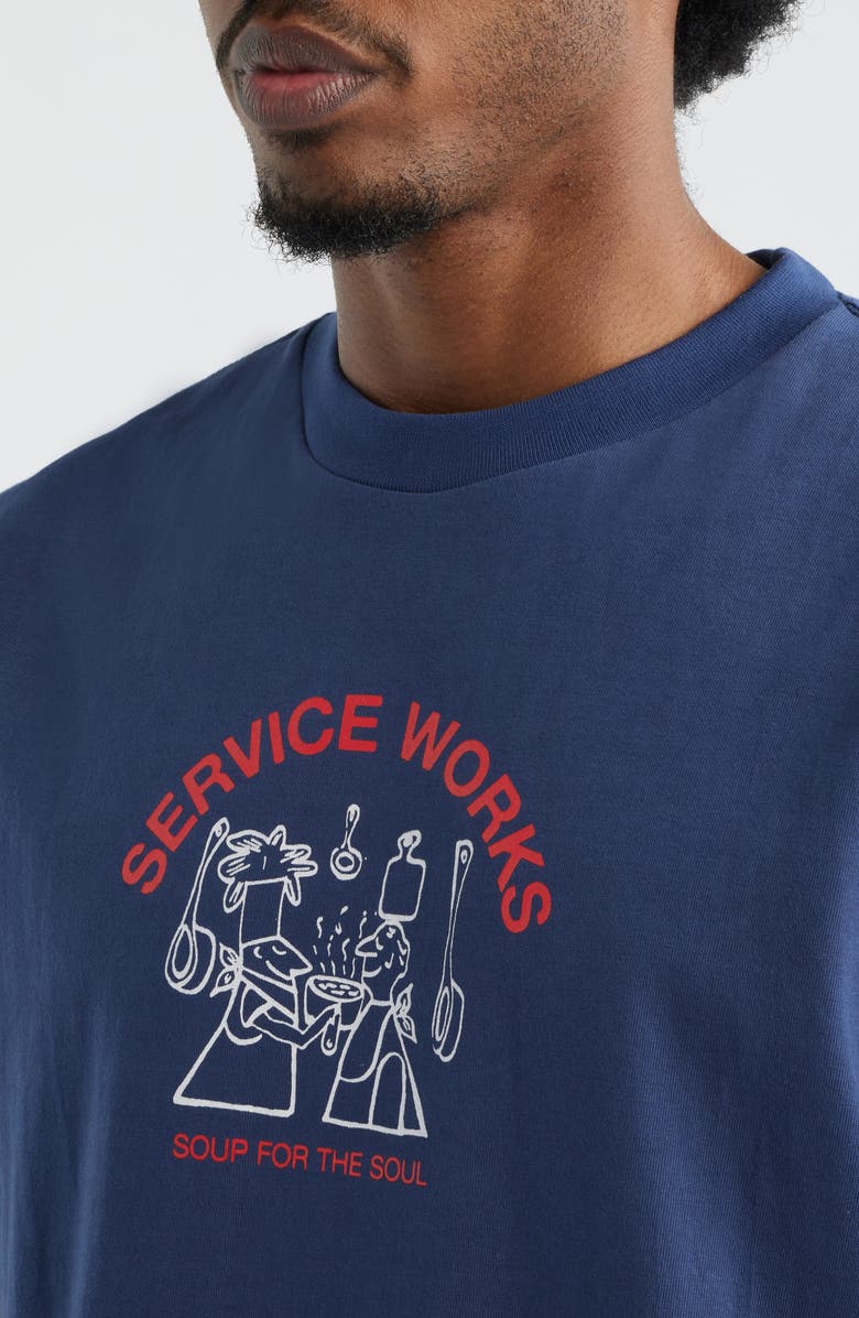 Service Works Soup For the Soul Organic Cotton Graphic T-Shirt, Alternate, color, Navy