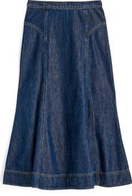 Madewell Airy Denim Midi Circle Skirt