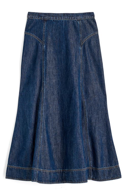 Madewell Airy Denim Midi Circle Skirt In Blue
