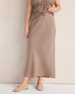 Haven Well Within Linen Bias Cut Midi Skirt