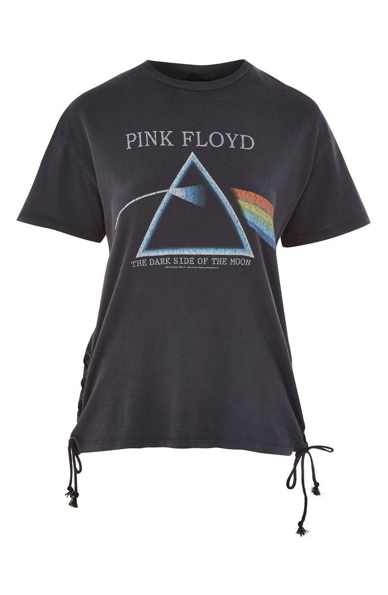 Topshop by And Finally Lace-Up Pink Floyd Tee, Alternate, color, 