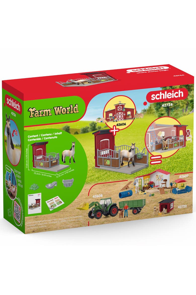 Farm World Ponybox and Mustang Mare 4 Piece Set, Alternate, color, Multicolored