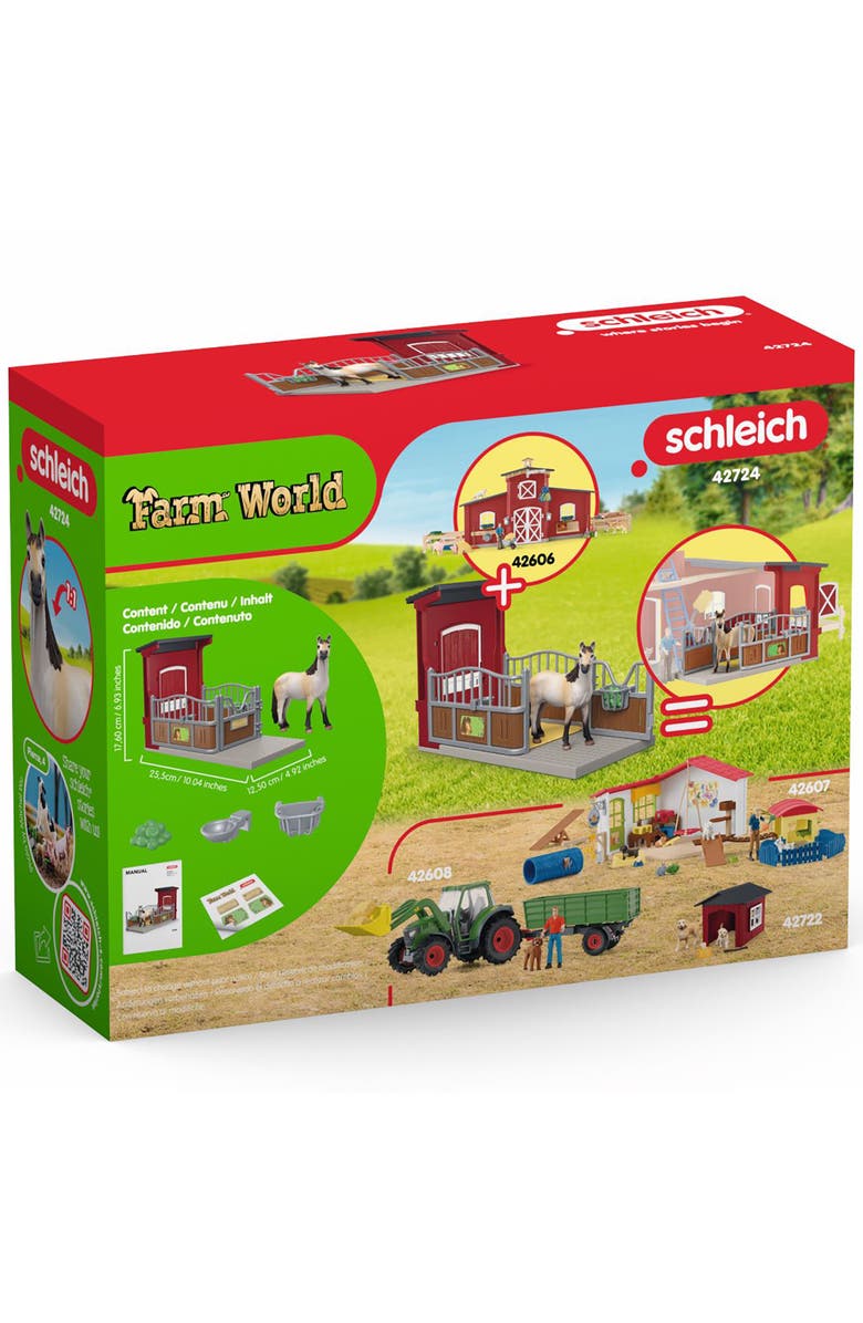 Schleich Farm World Ponybox and Mustang Mare 4 Piece Set, Alternate, color, Multicolored
