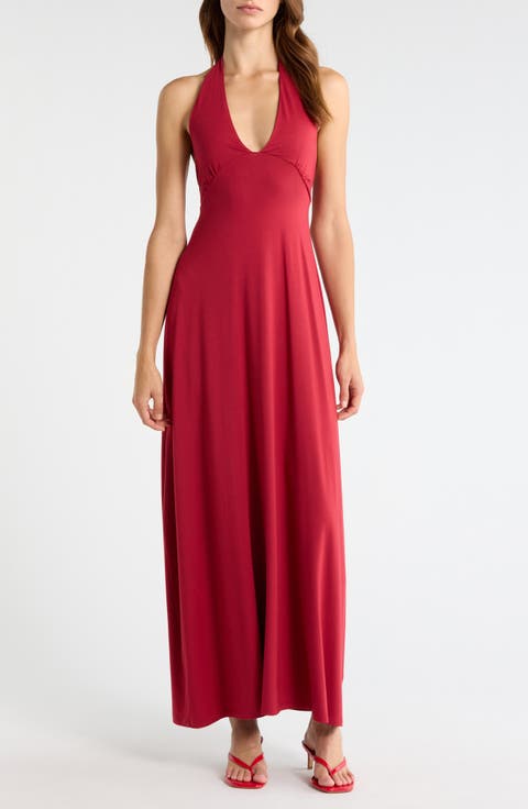 Third Charm Alexa Halter Maxi Dress