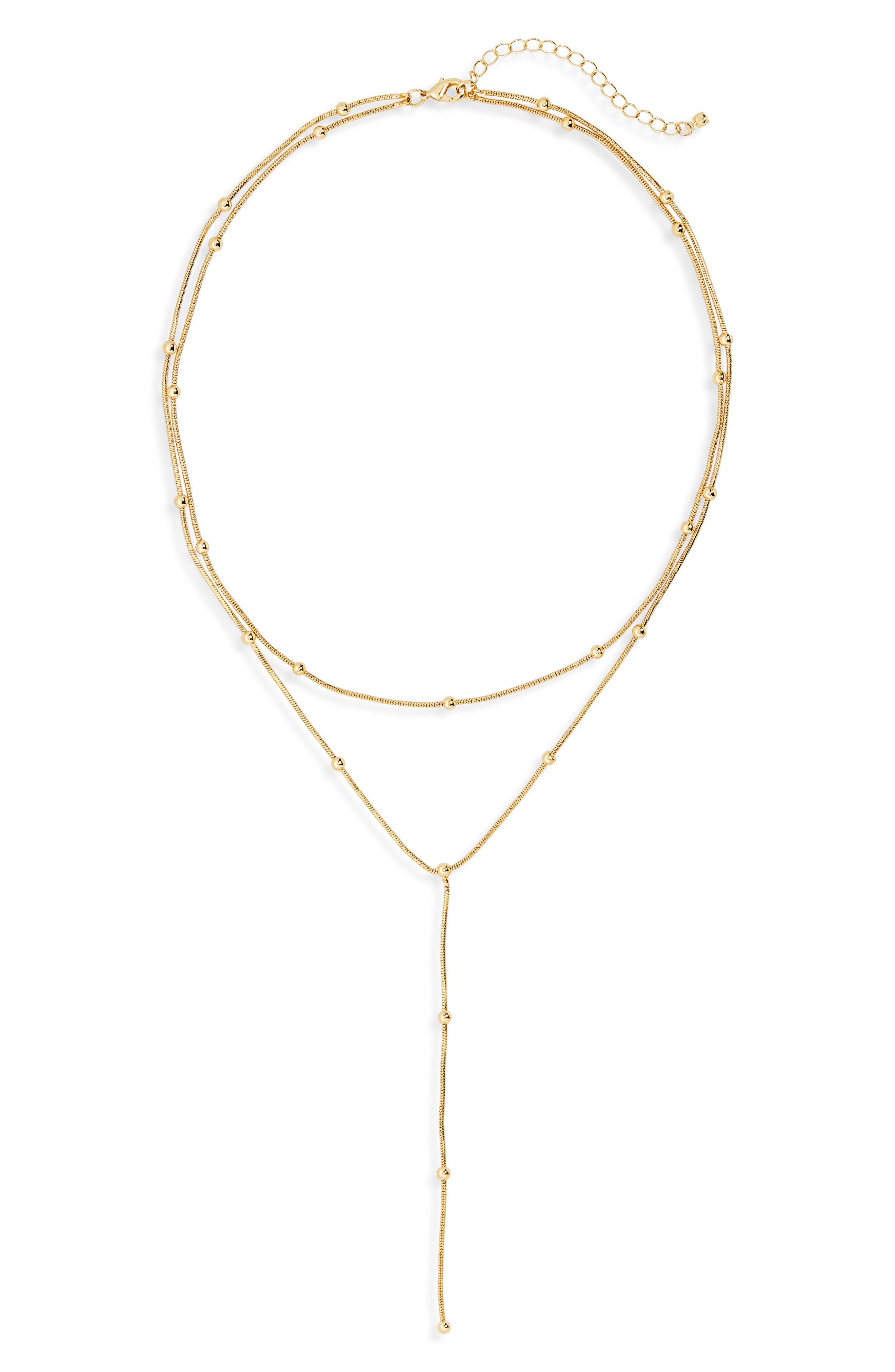 NORDSTROM RACK Demi-Fine Dot Chain Y-Necklace