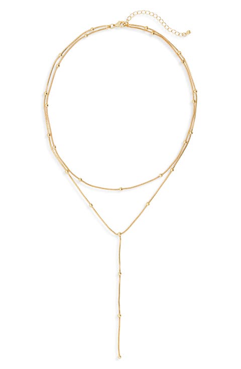 Demi-Fine Dot Chain Y-Necklace