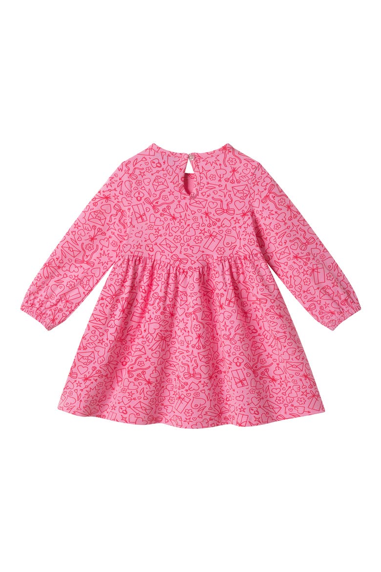 Kids' Long Sleeve Dress, Bloomers & Headband Set, Alternate, color, PINK VALENTINE