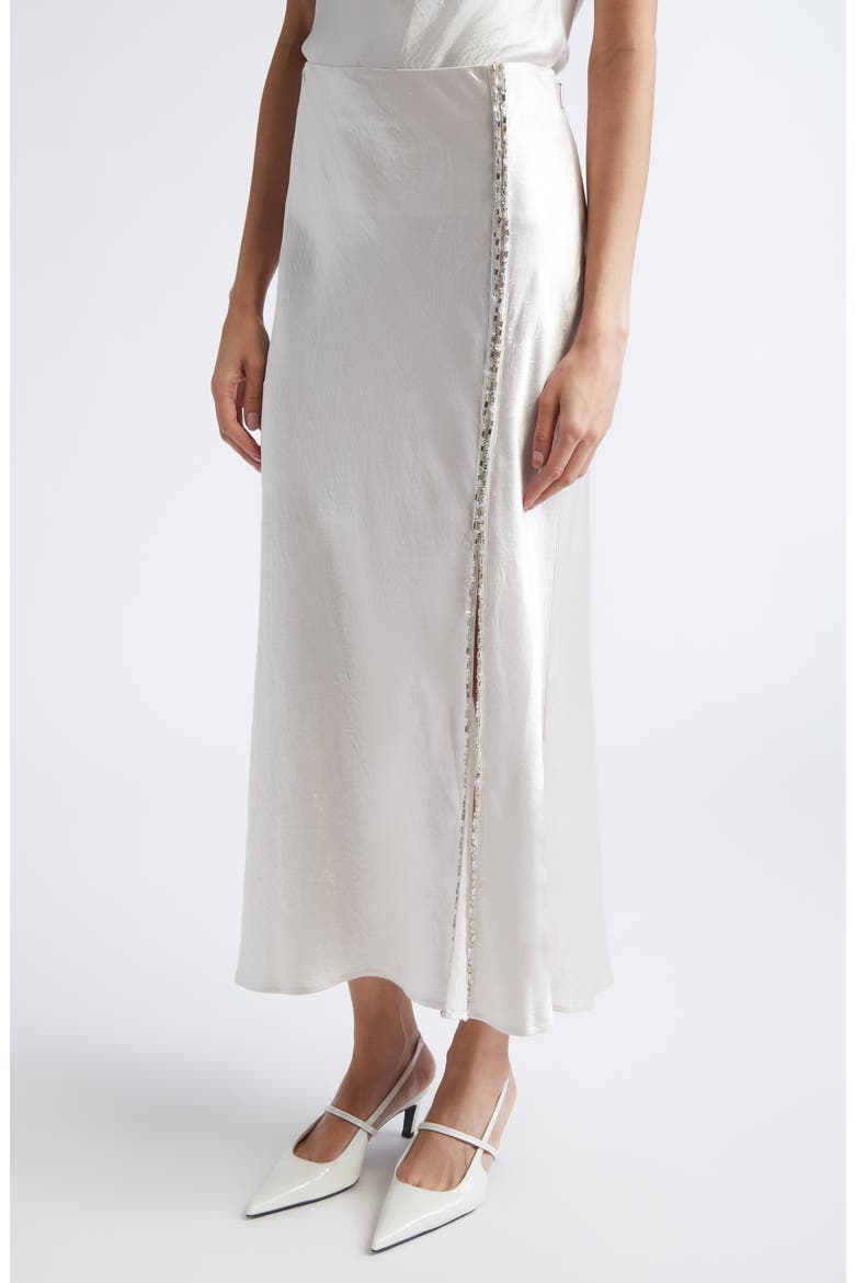Bias Cut Washed Twill Skirt, Alternate, color, OYSTER