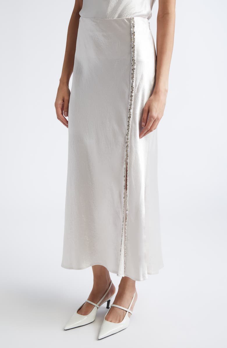 Jason Wu Collection Bias Cut Washed Twill Skirt, Alternate, color, Oyster