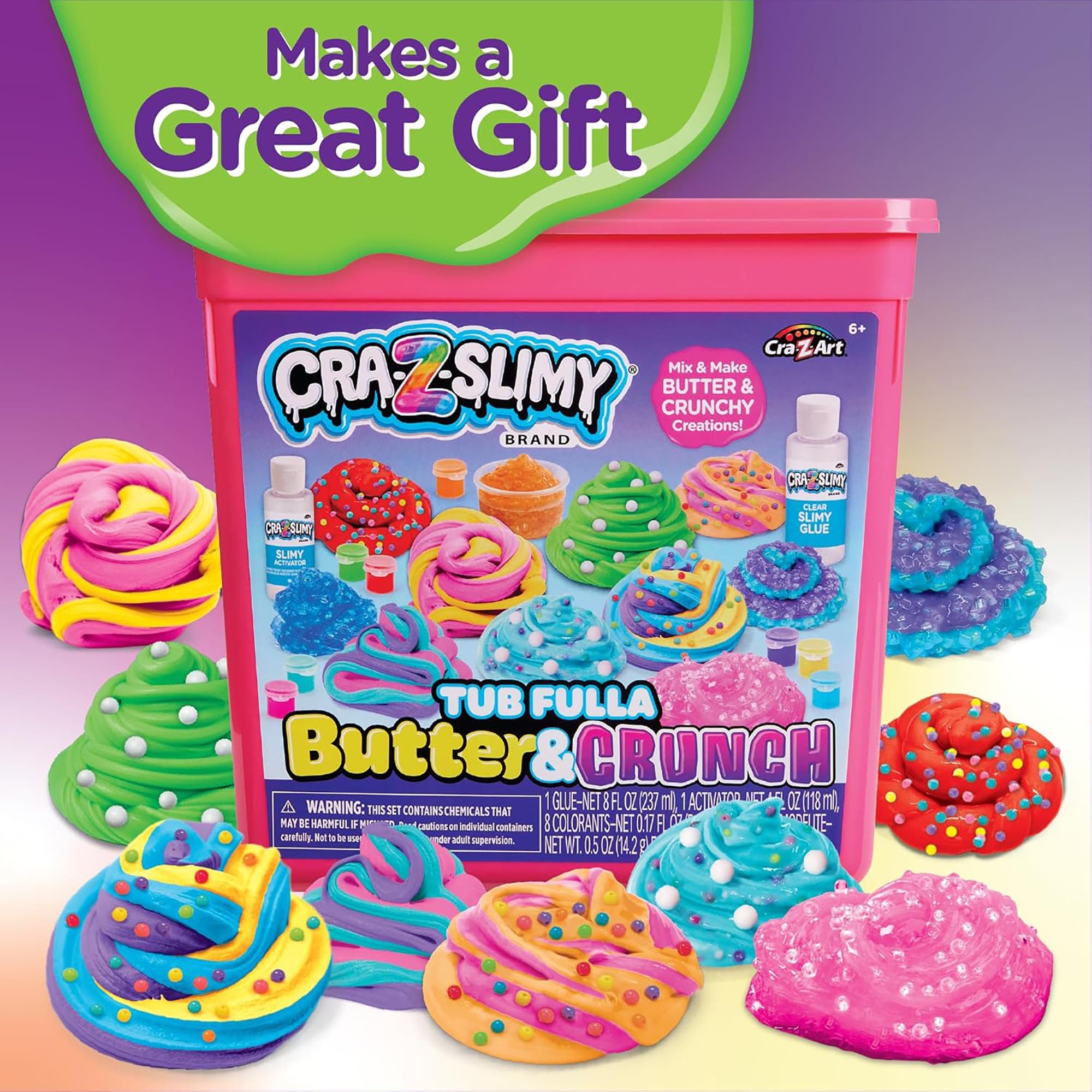 Cra Z Slimy Tub Fulla Butter & Crunch Diy Slime Kit, Kids 6+