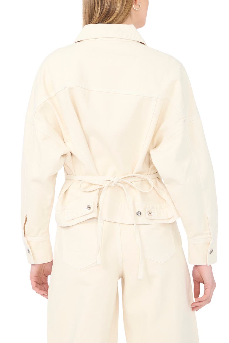 Back Tie Denim Jacket, Alternate, color, ECRU