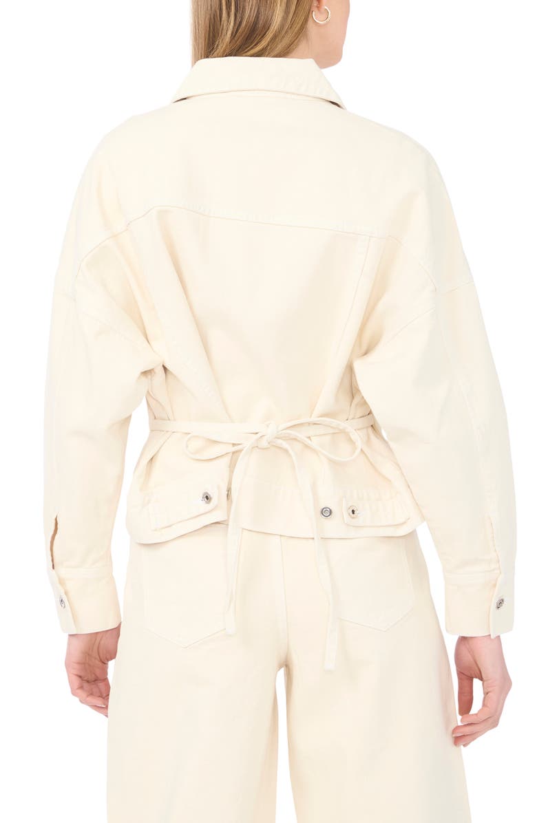 1.STATE Back Tie Denim Jacket, Alternate, color, Ecru