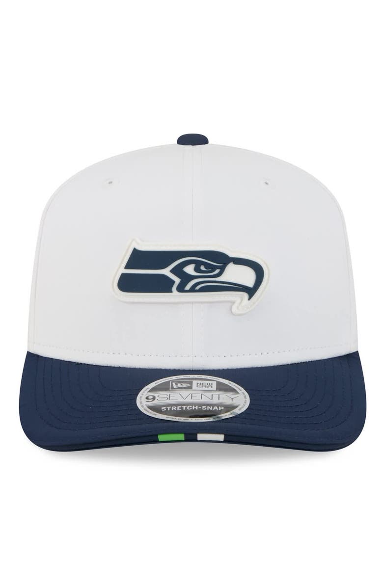 New Era Men's New Era  White/College Navy Seattle Seahawks 2025 NFL Training Camp 9SEVENTY Adjustable Hat, Alternate, color, White