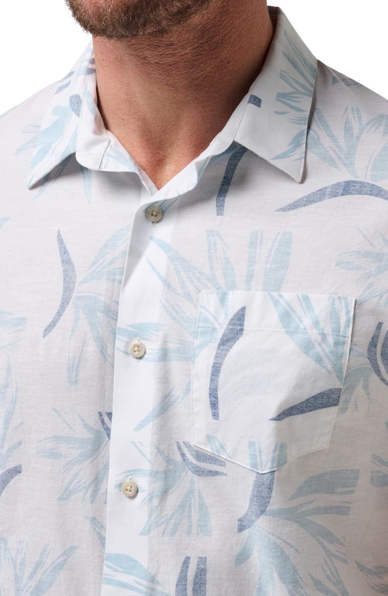 TravisMathew The Thick Of It Short Sleeve Button-Up Shirt, Alternate, color, White Navy