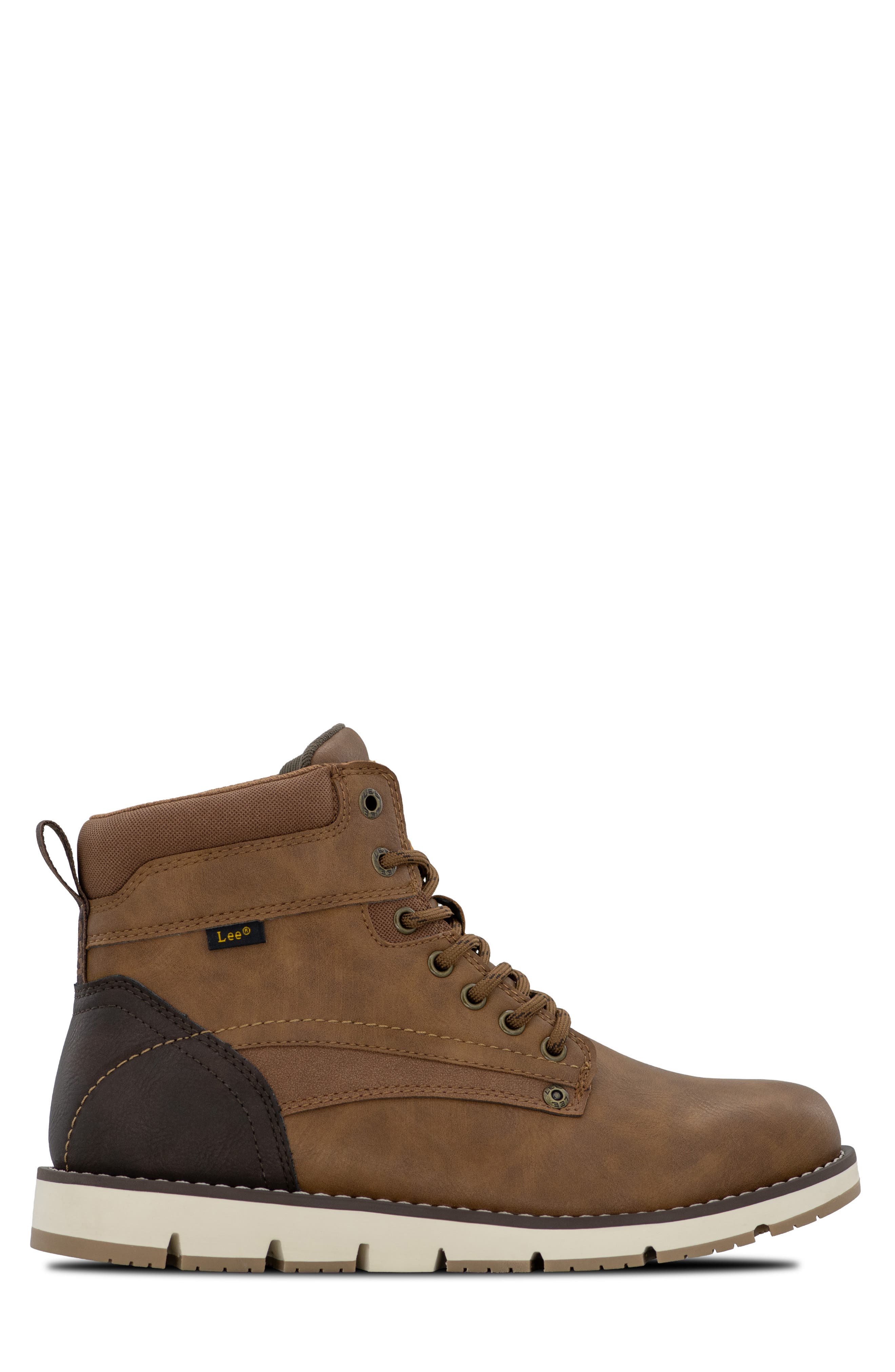 Treyton Faux Leather Boot, Alternate, color, BRITISH TAN/ BLACK COFFEE