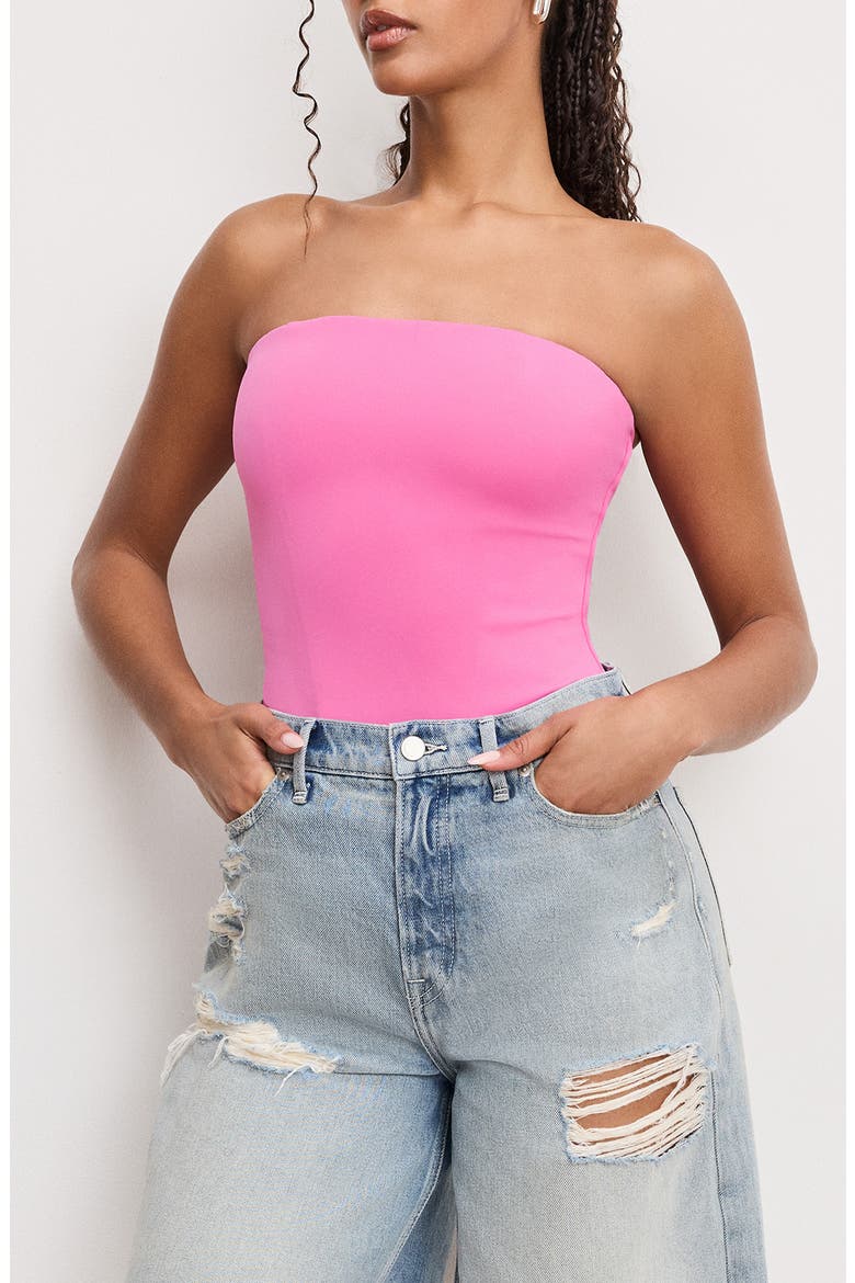 Sculpting Corset Strapless Bodysuit, Main, color, BERRY SORBET010