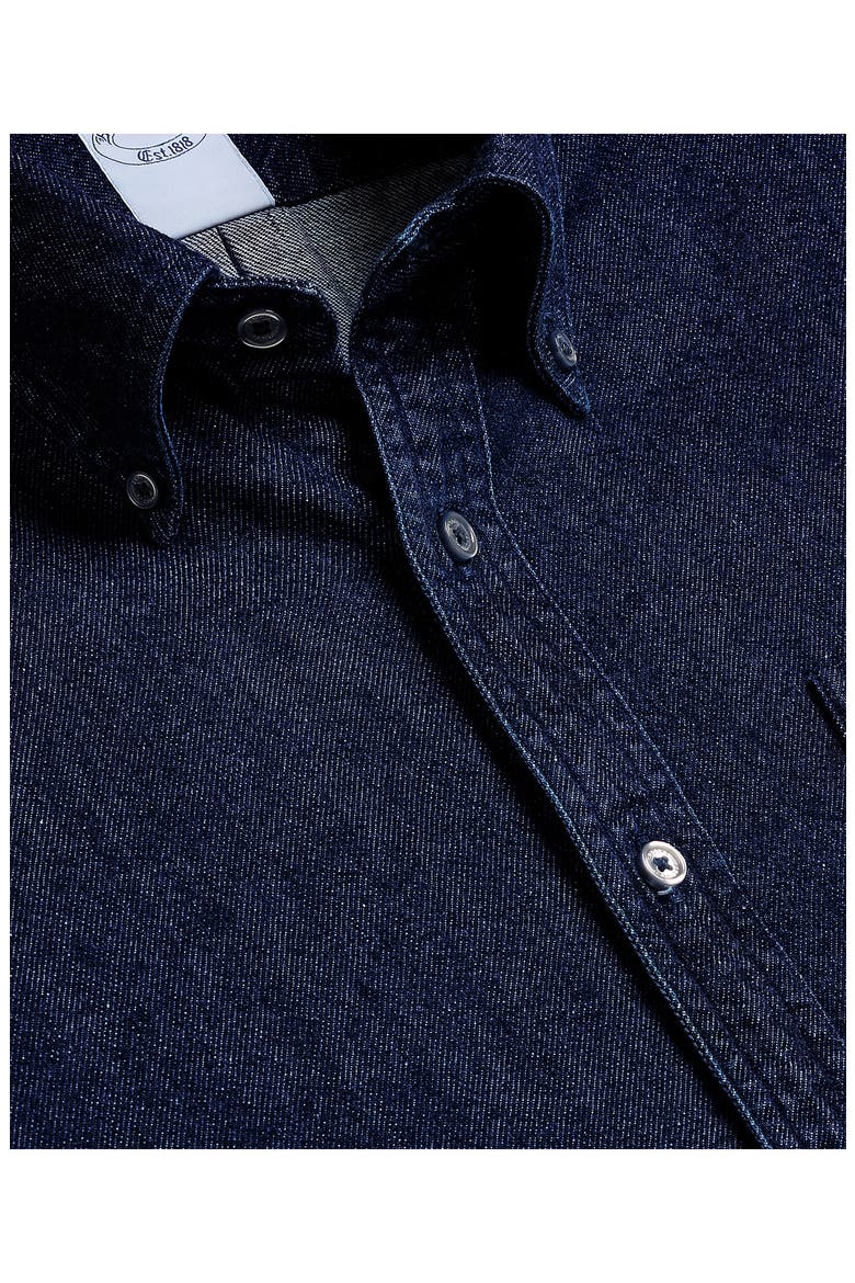 Denim Button-Down Shirt, Alternate, color, DARKWASH