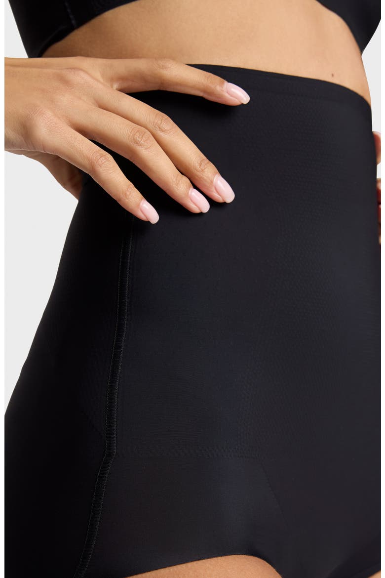 Zone Smoothing High Waist Briefs, Alternate, color, BLACK