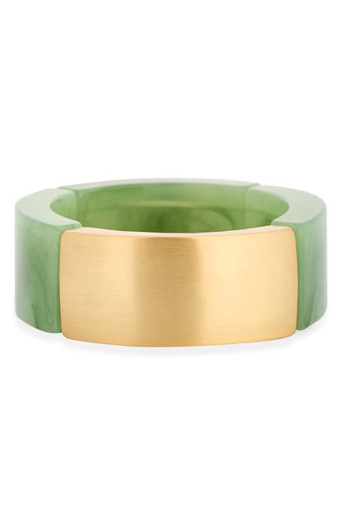 Jade Resin & Metal Bracelet