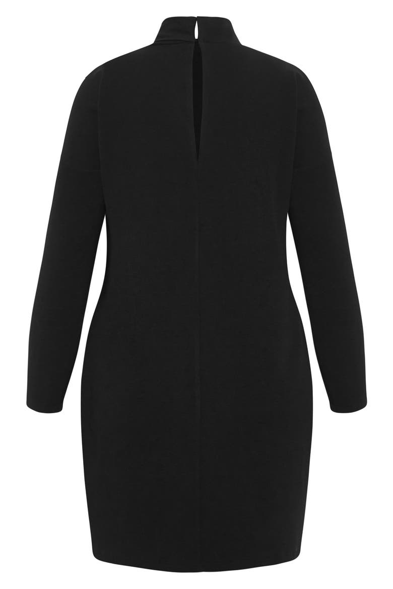 Swirl Long Sleeve Minidress, Alternate, color, BLACK