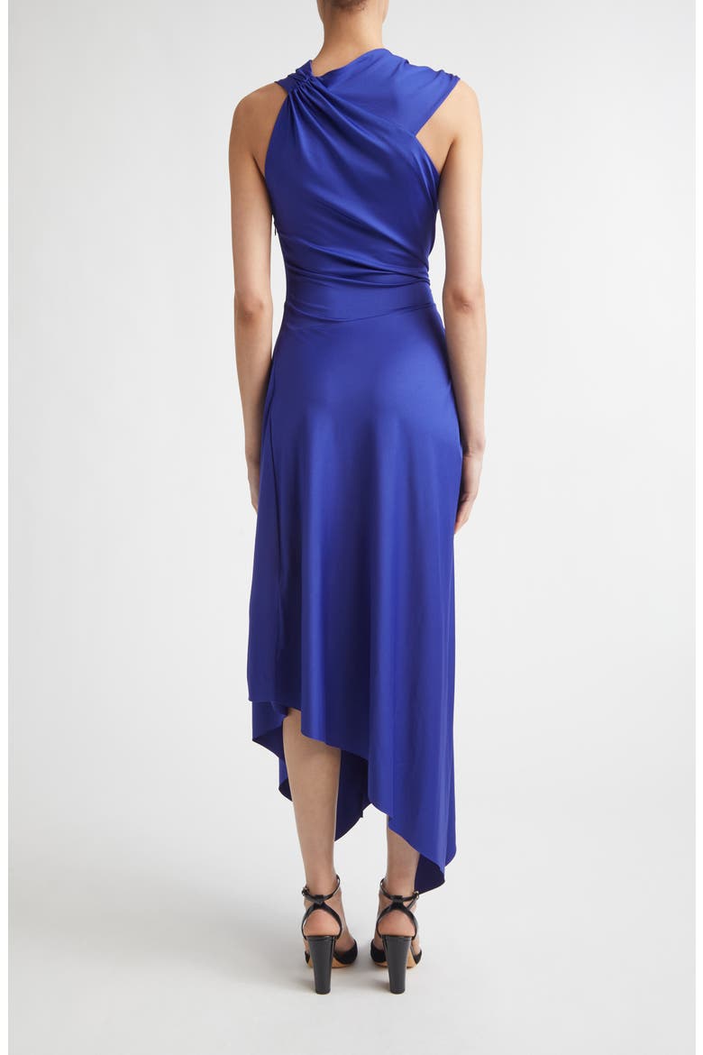 Asymmetric Stretch Jersey Midi Dress, Alternate, color, BRIGHT INDIGO
